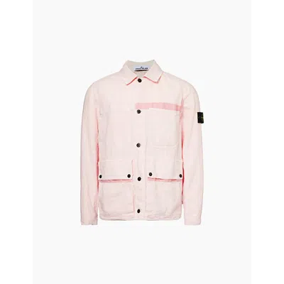 Stone Island Tela Branded-badge In Rose