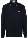 Stone Island Mens Vy Blue Branded Patch Ribbed-trim Regular-fit Stretch-cotton Polo Shirt In A0020 Navy Blue