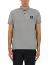 Stone Island Slim-fit Short-sleeve Polo Shirt With Compass Patch In Gray