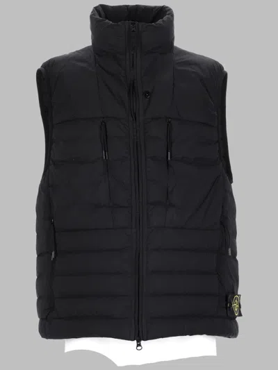 Stone Island Men's Quilted Puffer Vest In Black