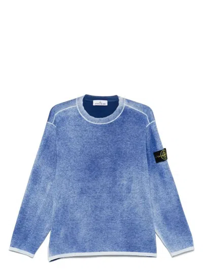 STONE ISLAND MEN'S RAW HAND LIGHT COTTON CREWNECK JUMPER WITH AIRBRUSHED INTERIOR SWEATER