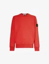 Stone Island Crew-neck Sweater With Reverse Stitch Details In Red