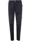 Stone Island Mens Navy Blue Brand-badge Tapered-leg Regular-fit Stretch-cotton Trousers In Blue