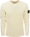 Stone Island Regular-fit Crewneck Sweatshirt With Ribbed Inserts In Yellow