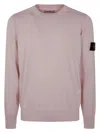 Stone Island Logo Patch Crewneck Sweatshirt In Pink & Purple