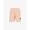 Stone Island Mens Rust Circular Brand-patch Cotton-jersey Shorts