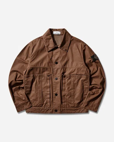 Stone Island Men S Double-coated Cotton Ripstop Coach Jacket Shadow In Brown