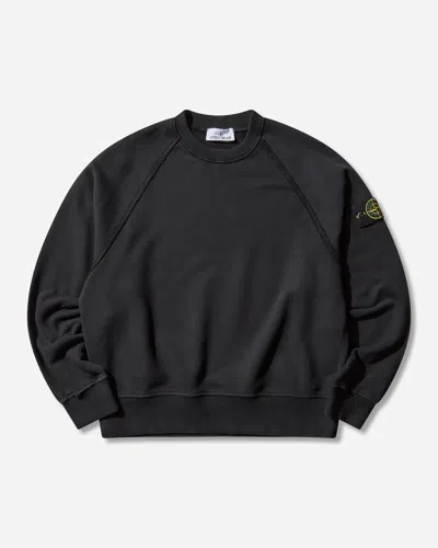 Stone Island Men S Garment Dyed Oversized Fit Crewneck Sweatshirt In Black
