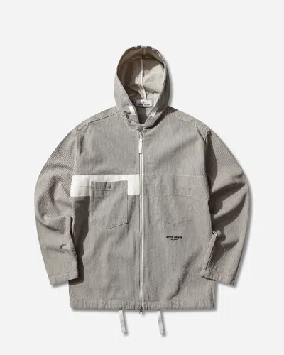 Stone Island Men S Marina Striped Hooded Overshirt Navy In Multi