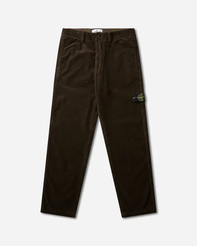 Stone Island Men S Organic Cotton Corduroy Chino Pants Coal In Brown