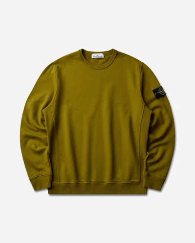 Stone Island Men S Organic Cotton Fleece Crewneck Sweatshirt Cactus In Green