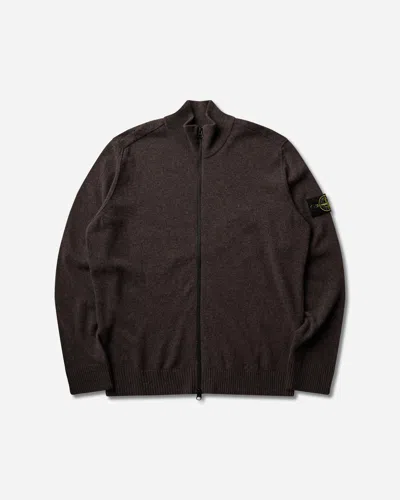Stone Island Men S Rws Geelong Wool Zip Cardigan Lead In Brown