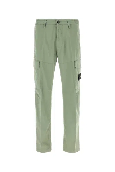 Stone Island Men Sage Green Stretch Cotton Pant