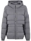 Stone Island 4100040 Seamless Tunnel Nylon Down-tc Hooded Jacket In Gray