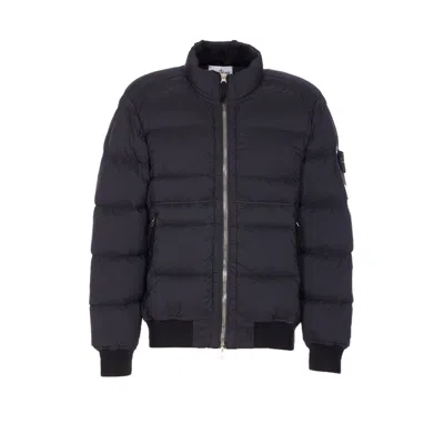 Stone Island Men Seamless Tunnel Nylon Logo Bomber In Black