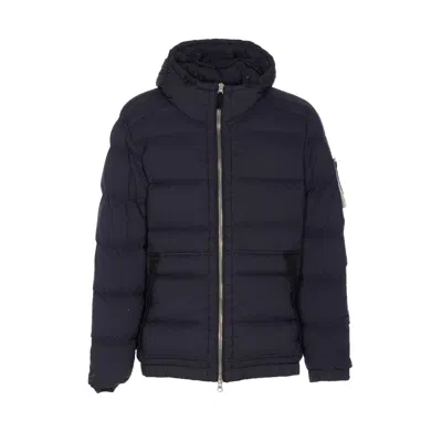 Stone Island Men Seamless Tunnel Nylon Logo Down Jacket In Black