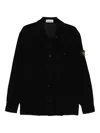 Stone Island Comfortable Overshirt With Pockets And Press Studs In Black