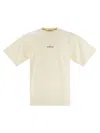 Stone Island Logoed T-shirt Raglan Sleeves In Cream