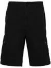 Stone Island Compass Cotton Cargo Shorts In Black