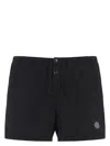 Stone Island Compass Patch Drawstring Swim Shorts In Black