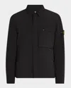 Stone Island Men's Soft Shell Jacket With Arm Patch In Black