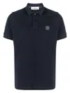 Stone Island Logo Patch Short-sleeved Polo Shirt In Navyblue
