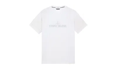 Pre-owned Stone Island Men's  21579 Stitches Two Embroidery T-shirt In White