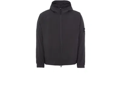 Pre-owned Stone Island Men's  40927 Light Soft Shellr E.dye Technology In Recycled Polyester Jacket In Black
