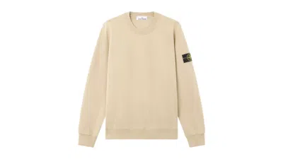 Pre-owned Stone Island Men's  6100060 Organic Cotton Fleece Regular Fit Crewneck Sweatshirt In Desert In Sand
