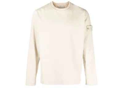 Pre-owned Stone Island Men's  611f3 Felpa Ghost Crewneck Sweatshirt In Beige