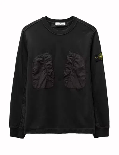 Pre-owned Stone Island Men's  63954 Felpa Crewneck Sweatshirt In Black