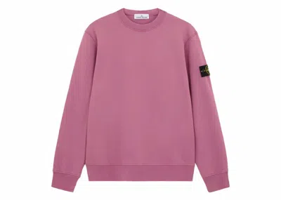 Pre-owned Stone Island Men's  Brushed Organic Cotton Crewneck Sweatshirt In Rose Quartz
