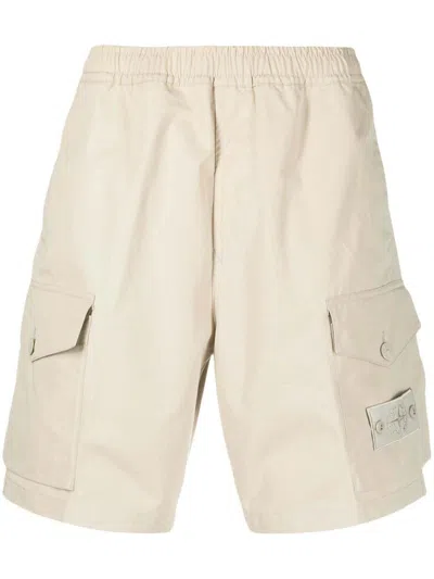 Pre-owned Stone Island Men's  Cargo Logo Shorts In Beige In Sand