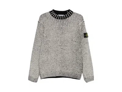 Pre-owned Stone Island Men's  Chenille Mock Neck Jumper In Black