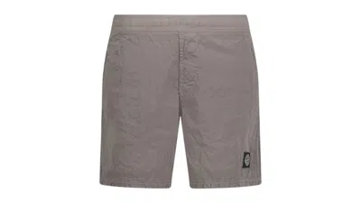 Pre-owned Stone Island Men's  Compass Logo Swim Shorts In Dove Grey In Gray