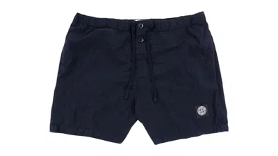 Pre-owned Stone Island Men's  Compass Logo Swim Shorts In Navy Blue