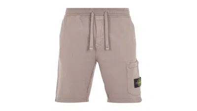 Pre-owned Stone Island Men's  Felpa Bermuda Shorts In Dove In Gray