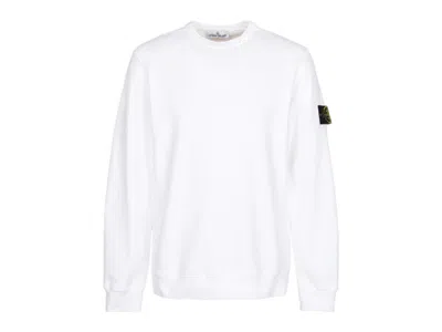 Pre-owned Stone Island Men's  Fleece Crewneck Sweatshirt In White