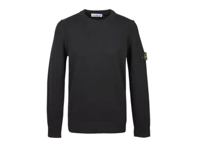 Pre-owned Stone Island Men's  Lambswool Crewneck Sweatshirt Sweater In Black