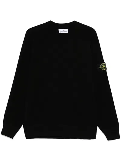 Pre-owned Stone Island Men's  Logo Crewneck Sweatshirt In Black