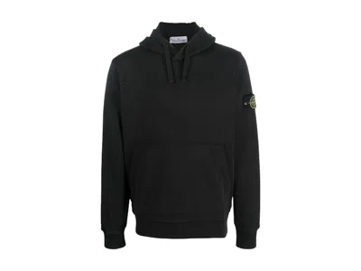 Pre-owned Stone Island Men's  Logo Hooded Sweater In Black