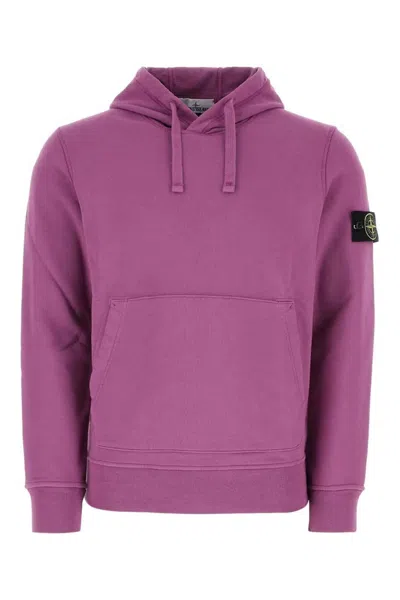 Pre-owned Stone Island Men's  Logo Hoodie In Purple