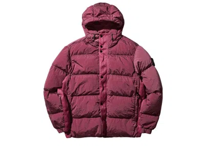 Pre-owned Stone Island Men's  Nylon Metal Hooded Down Jacket In Rose Quartz In Pink