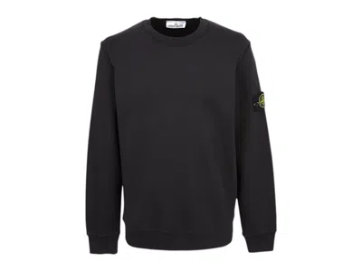 Pre-owned Stone Island Men's  Organic Cotton Fleece Crewneck Sweatshirt In Black