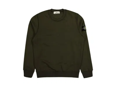 Pre-owned Stone Island Men's  Organic Cotton Fleece Crewneck Sweatshirt In Green
