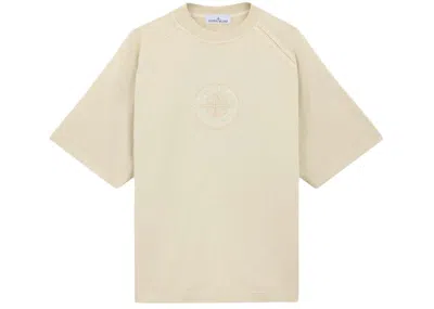Pre-owned Stone Island Men's  Organic Cotton Jersey T-shirt In Beige In Sand
