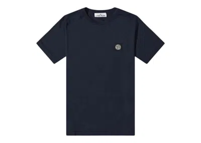 Pre-owned Stone Island Men's  Patch Logo T-shirt In Navy Blue