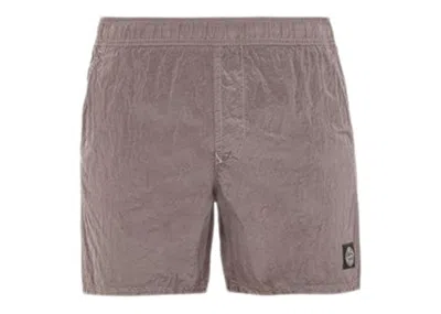 Pre-owned Stone Island Men's  Regular Fit Nylon Swim Trunks In Dove Grey