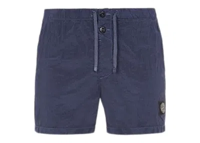 Pre-owned Stone Island Men's  Slim Fit Metal Nylon Swim Trunks In Navy Blue