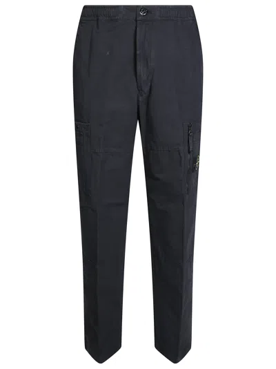 Stone Island Pantalone Compass Straight-leg Casual Pants In Black
